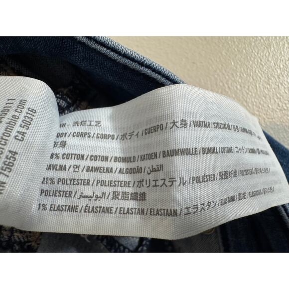 Abercrombie & Fitch The Jean Legging High Rise blue denim raw hem jeans Sz 28/6 - Picture 9 of 10